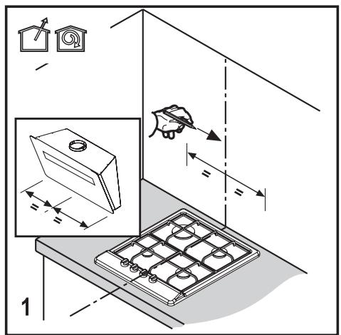 BEKO HCA92741B - Preparação para a montagem do exaustor na parede - 1