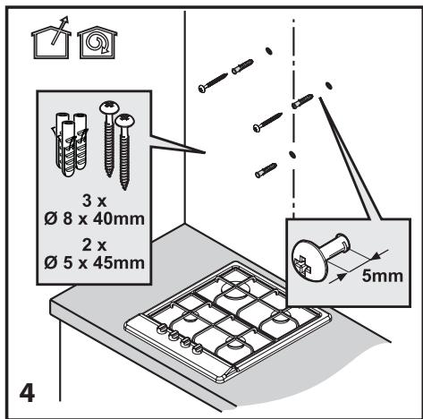 BEKO HCA92741B - Préparation pour le montage de la hotte au mur - 2