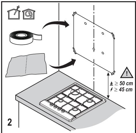BEKO HCA92741B - Preparação para a montagem do exaustor na parede - 2