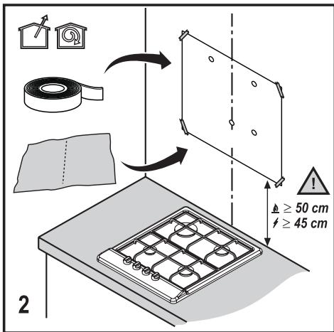 BEKO HCA92741B - Przygotowanie do montaquo okapu na scianie - 2