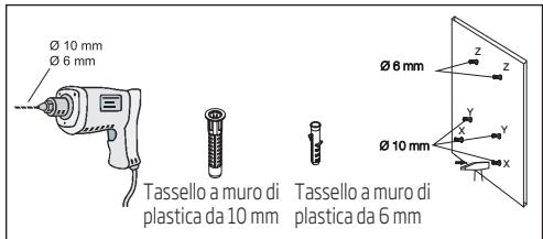 Ø 10 mm Ø 6 mm Tassello a muro di plastica da 10 mm Tassello a muro di plastica da 6 mm