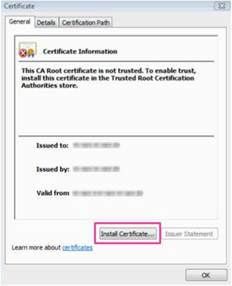 PANASONIC TC0964070-045CE - Click "Install Certificate...". - 1