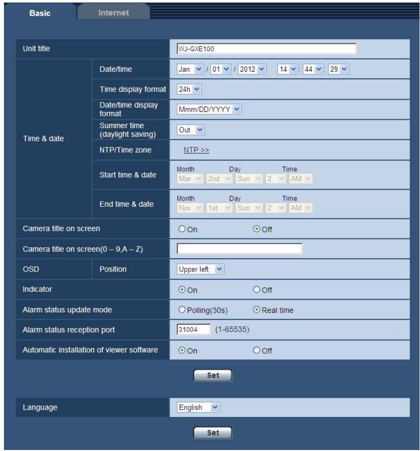 PANASONIC TC0964070-045CE - Configure the basic settings [Basic] - 1