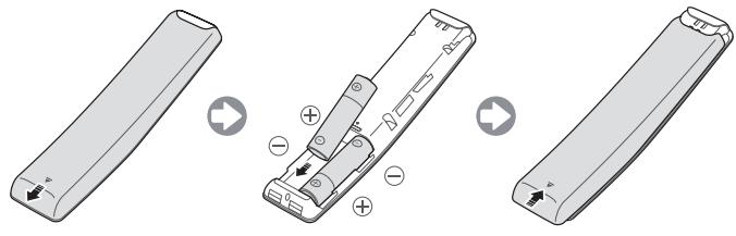 SAMSUNG 50MU6102KXXH - Vstavljanje baterij v pametni daljinski upravljalnik Samsung Smart Remote - 1