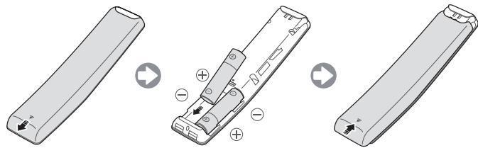 SAMSUNG 50MU6102KXXH - Vendosja e baterive nè telekomandén inteligjente "Samsung" - 1