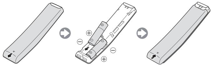 SAMSUNG 50MU6102KXXH - Wkładanie baterii do pilota Samsung Smart Remote - 1