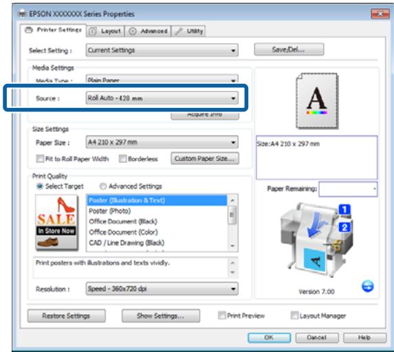 EPSON SURECOLOR SC-T5200-PS - Paramètres dans Windows - 1
