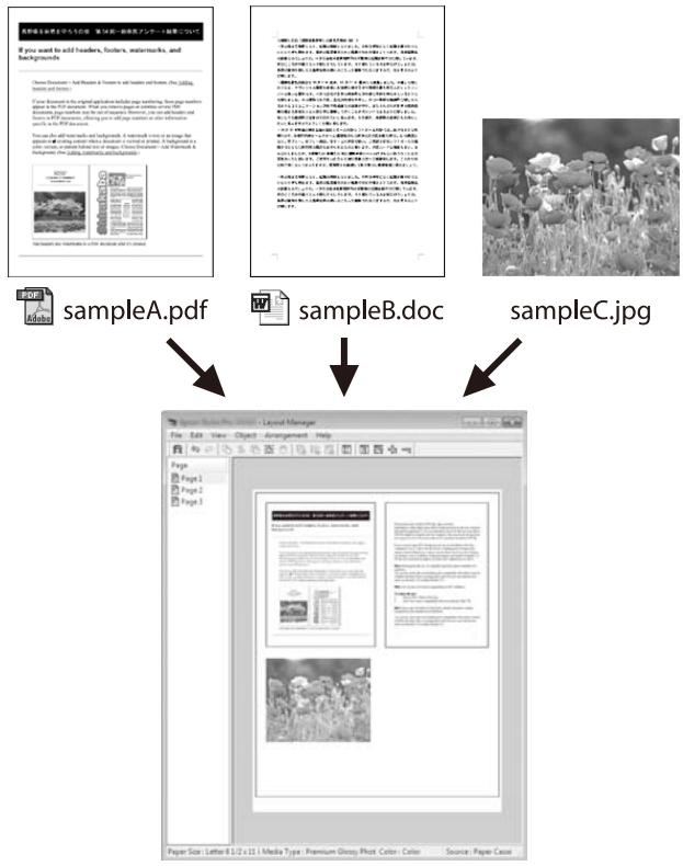 EPSON SURECOLOR SC-T5200-PS - Impression de plusieurs documents (Layout Manager (Gestionnaire de disposition)) (Windows uniquement) - 1