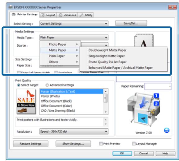 EPSON SURECOLOR SC-T5200-PS - Paramètres dans Windows - 2