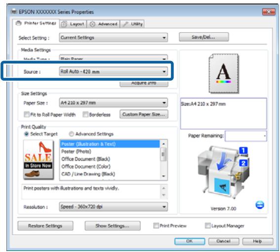 EPSON SURECOLOR SC-T5200-PS - Paramètres dans Windows - 1