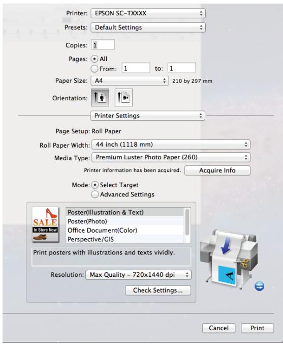 EPSON SURECOLOR SC-T5200-PS - Récapitulatif du pilote d'impression - 2