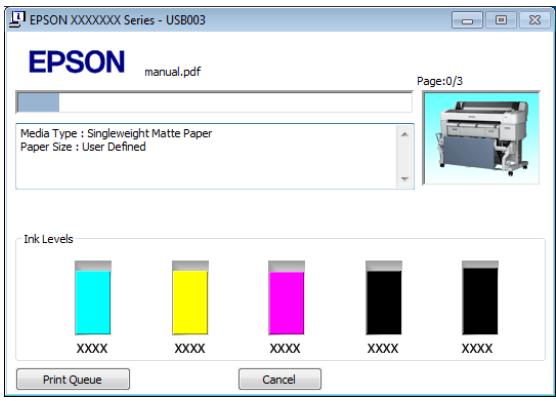 EPSON XXXXXXX Series - USB003 EPSON manual.pdf Page:0/3 Media Type : Singleweight Matte Paper Paper Size : User Defined Ink Levels XXXX XXXX XXXX XXXX XXXX XXXX Print Queue Cancel