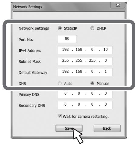 PANASONIC AW-HE38 - Input the network items, and click the [Save] button. - 1
