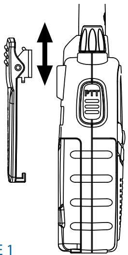 MIDLAND G7Â PRO SINGLE - Installing and removing the belt clip - 1