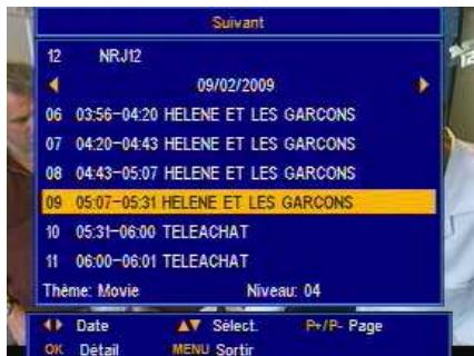 SAGEM DT60NB - Guide électronique des programmes (EPG) - 2