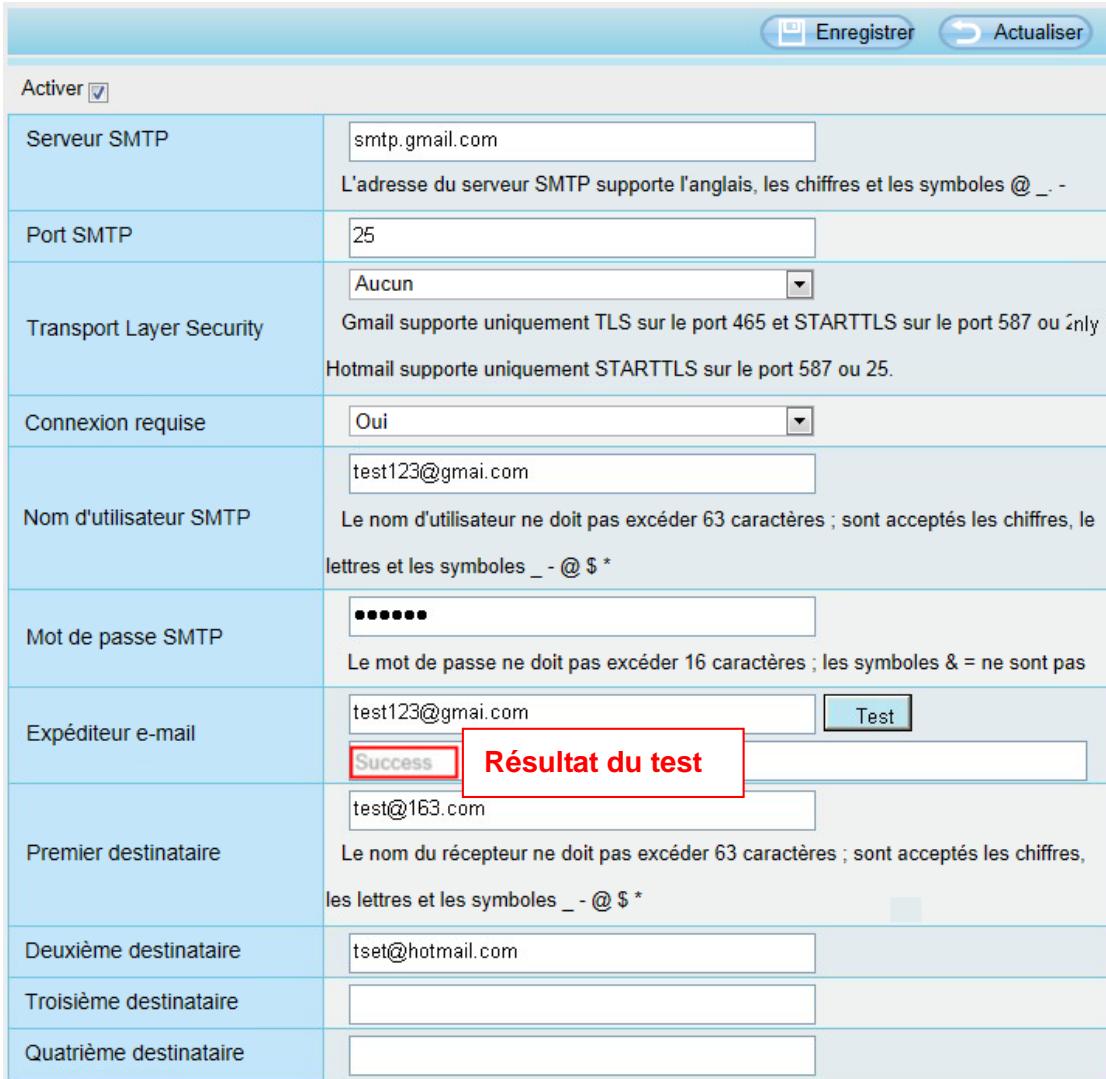FOSCAM FI9821P - Réglages e-mail - 2