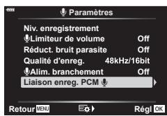 OLYMPUS E-M5 MKIII - Ajustez les réglages [liaison enreg. PCM ↓] - 1