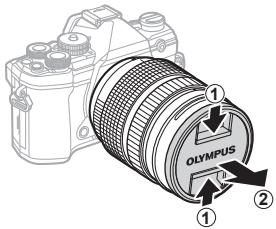 OLYMPUS E-M5 MKIII - Retirez le couvercle avant de l'objectif. - 1