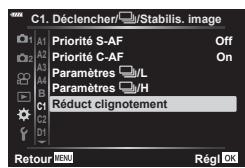 OLYMPUS E-M5 MKIII - Réduction du clignotement dans live view (LV anti-scintillation) - 1