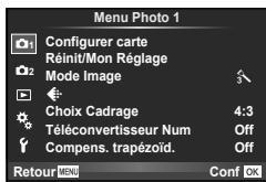 OLYMPUS E-M1 MARK III  -  E-M1 MKIII - Utilisation du Menu Photo 1/Menu Photo 2 - 1