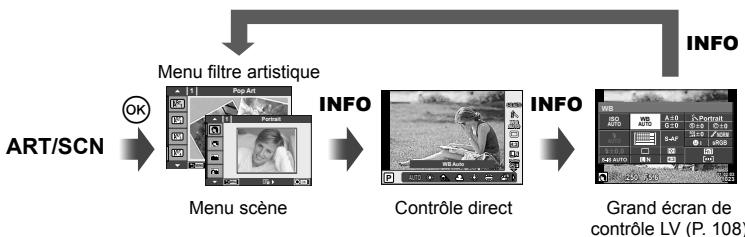 OLYMPUS E-M1 MARK III  -  E-M1 MKIII - Comment afficher les écrans de contrôle - 5