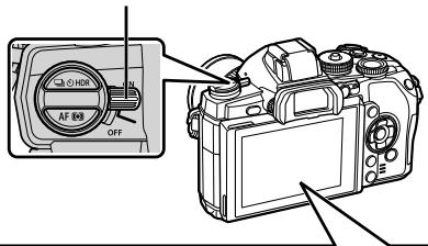 OLYMPUS E-M1 MARK III  -  E-M1 MKIII - Placez le levier ON/OFF sur la position ON pourmettre l'appareil photo sous tension. - 1
