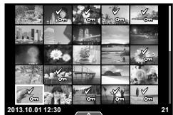 OLYMPUS E-M1 MARK III  -  E-M1 MKIII - Sélection des images (Partage ordres choisi/O-n/Effacer Sélection) - 1