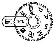OLYMPUS E-M1 MARK III  -  E-M1 MKIII - Faites tourner le sélecteur de mode sur SCN. - 1