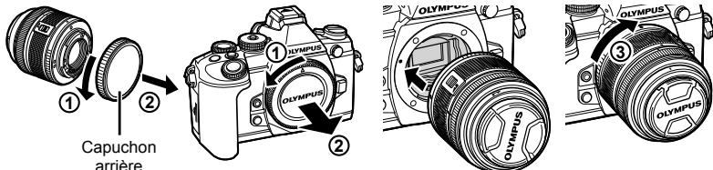 OLYMPUS E-M1 MARK III  -  E-M1 MKIII - Montez un objectif sur l'appareil photo. - 1