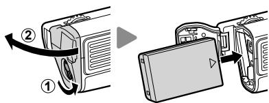 OLYMPUS E-M1 MARK III  -  E-M1 MKIII - Insertion de la batterie - 2