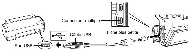 OLYMPUS E-M1 MARK III  -  E-M1 MKIII - Connectez l'appareil photo à l'imprimante à l'aide du cable USB fourni et allumez l'appareil photo. - 1