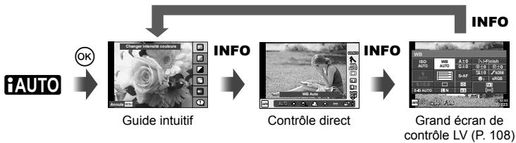 OLYMPUS E-M1 MARK III  -  E-M1 MKIII - Comment afficher les écrans de contrôle - 3