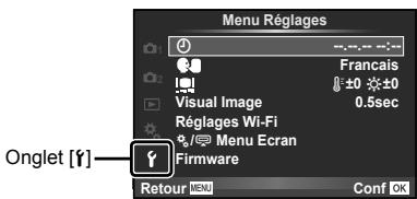 OLYMPUS E-M1 MARK III  -  E-M1 MKIII - Sélectionnez [4] dans l'onglet [f] (Réglage). - 1