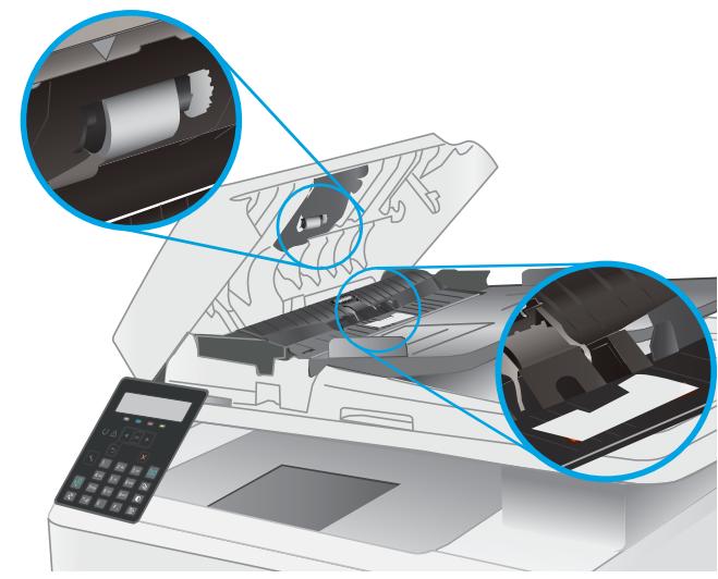 HP M183 FW - Nettoyage des rouleaux d'entraînement et du tampon de séparation dans le bac d'alimentation (modèles fw uniquement) - 2