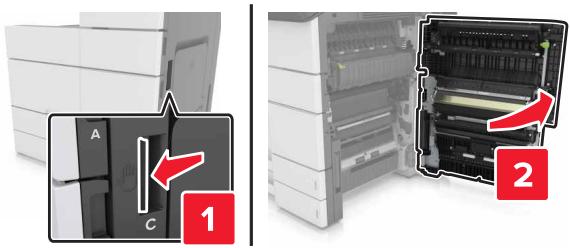 LEXMARK MX911DE  -  MX912DE - [2yy.xx] [x]-bourrage papier, ouvre la porte C et retirez tout le papier coince. - 1