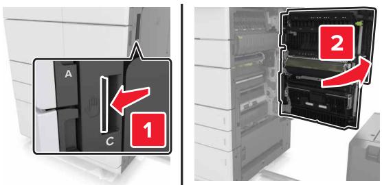 LEXMARK MX911DE  -  MX912DE - [2yy.xx] [x]-bourrage papier, faites glisser le tiroir de 3 000 feuilles, puis ouvrez la porte C. - 2