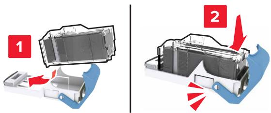 LEXMARK MX911DE  -  MX912DE - Remplacement de la cartouche d'agrafes dans l'unité de finition d'agrafage/perforation - 6