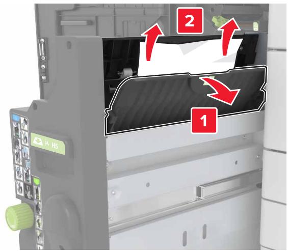 LEXMARK MX911DE  -  MX912DE - [x]-bourrage papier, ouvrez la porte H et faites pivoter le bouton HD6 dans le sens des aiguilles d'une montre. [426.xx-428.xx] Laisser papier ds récept. - 12