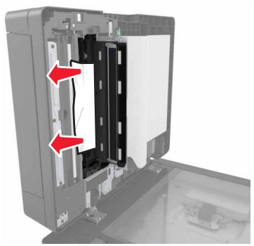 LEXMARK MX911DE  -  MX912DE - [x]-bourrage papier, appuyez sur le loquet dans la zone E pour ouvrir le volet supérieur du DAA. [ 28y.xx] - 4