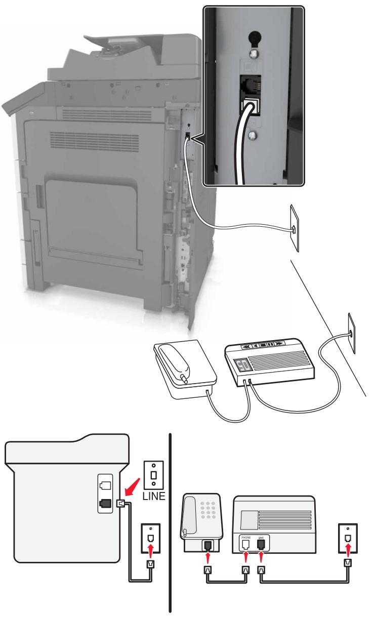 LEXMARK MX911DE  -  MX912DE - Connecté à différentes prises murales - 1
