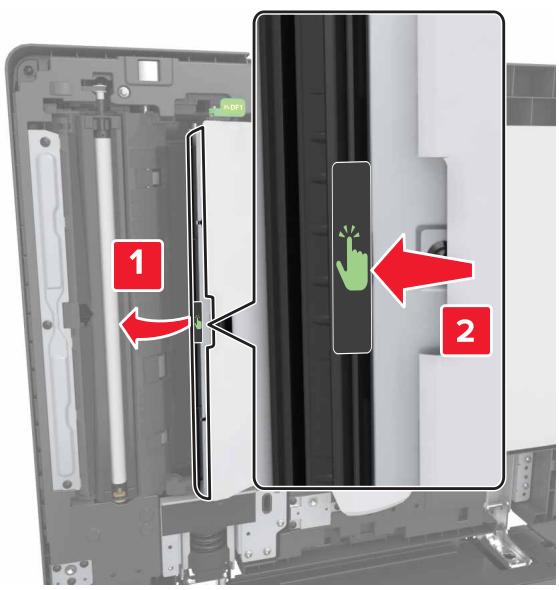 LEXMARK MX911DE  -  MX912DE - [x]-bourrage papier, appuyez sur le loquet dans la zone E pour ouvrir le volet supérieur du DAA. [ 28y.xx] - 5