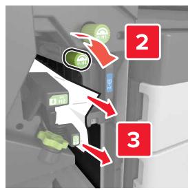 LEXMARK MX911DE  -  MX912DE - [x]-bourrage papier, ouvrez la porte H et faites pivoter le bouton HD6 dans le sens des aiguilles d'une montre. [426.xx-428.xx] Laisser papier ds récept. - 9