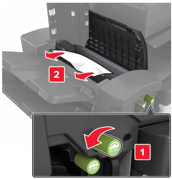 LEXMARK MX911DE  -  MX912DE - [x]-bourrage papier, ouvre les portes G, H et J, puis éliminez le bourrage papier. [4yy.xx] Laisser papier ds récept. - 4