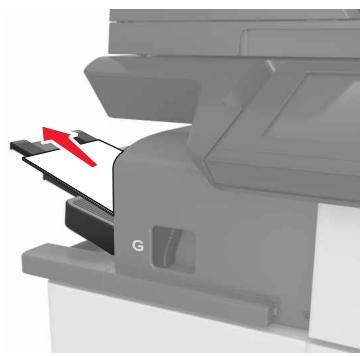 LEXMARK MX911DE  -  MX912DE - [x]-bourrage papier, appuyez sur le loquet pour acceder à la zone G etdeerincer les agrafes. [402.93] Laisser papier ds recept. - 1