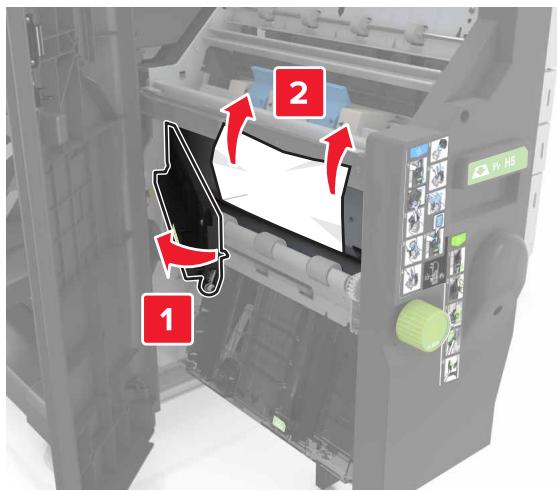LEXMARK MX911DE  -  MX912DE - [x]-bourrage papier, ouvrez la porte H et faites pivoter le bouton HD6 dans le sens des aiguilles d'une montre. [426.xx-428.xx] Laisser papier ds récept. - 13