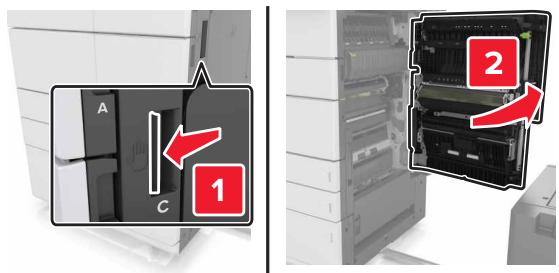 LEXMARK MX911DE  -  MX912DE - [24y.xx] [x]-bourrage papier, faites glisser le bac de 3 000 feuilles, puis ouvre la porte F. - 4