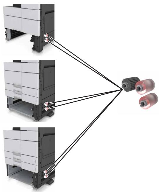LEXMARK MX911DE  -  MX912DE - Repérez l'emplacement des rouleaux. - 1