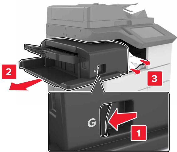 LEXMARK MX911DE  -  MX912DE - [x]-bourrage papier, appuyez sur le loquet pour acceder à la zone G. [40y.xx] Laisser papier ds récept. - 2