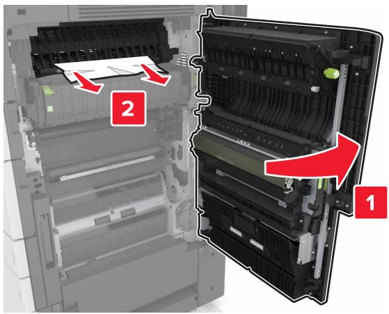 LEXMARK MX911DE  -  MX912DE - [x]-bourrage papier, ouvrez la porte H et faites pivoter le bouton HD6 dans le sens des aiguilles d'une montre. [426.xx-428.xx] Laisser papier ds récept. - 16