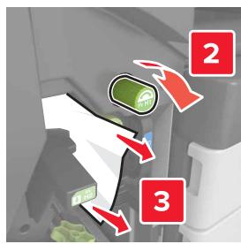 LEXMARK MX911DE  -  MX912DE - [x]-bourrage papier, ouvrez la porte H et faites pivoter le bouton HD6 dans le sens des aiguilles d'une montre. [426.xx-428.xx] Laisser papier ds récept. - 7